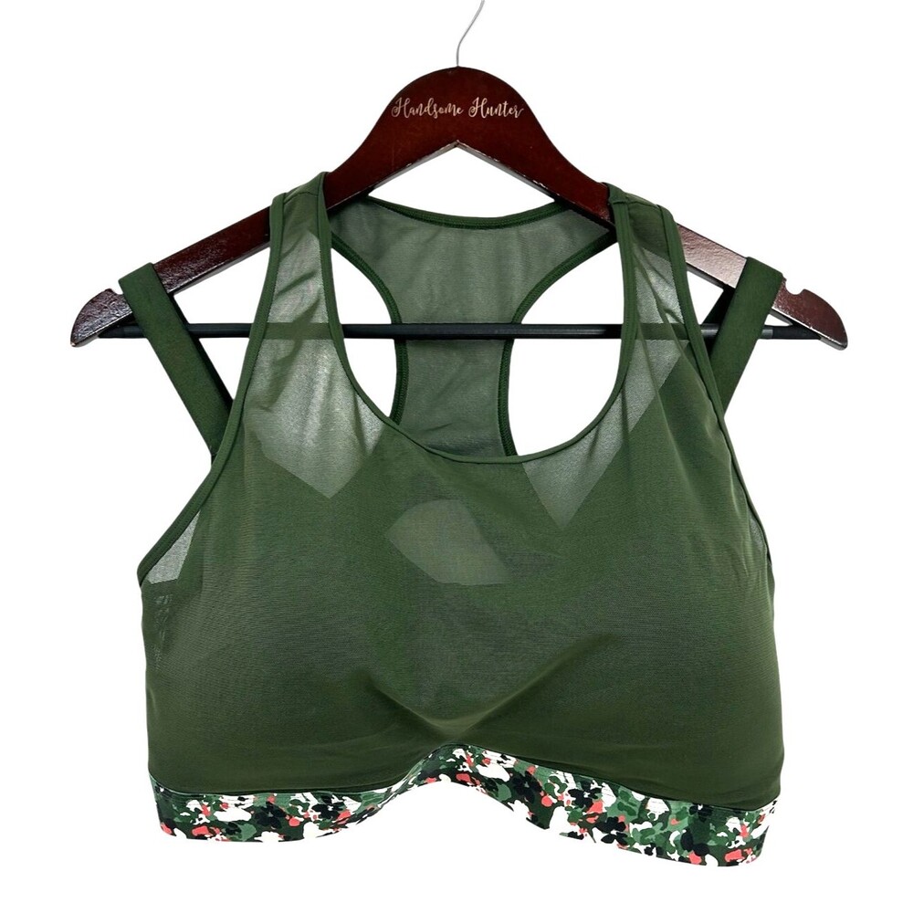 Adore Me Green 38DDD Micah Contour High Impact Sport Bra Mesh Adjustable Straps - Picture 2 of 12